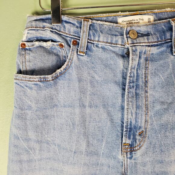 Abercrombie & Fitch Womens Light Ankle Straight Ultra High Rise Jeans Size 30 - Picture 4 of 9